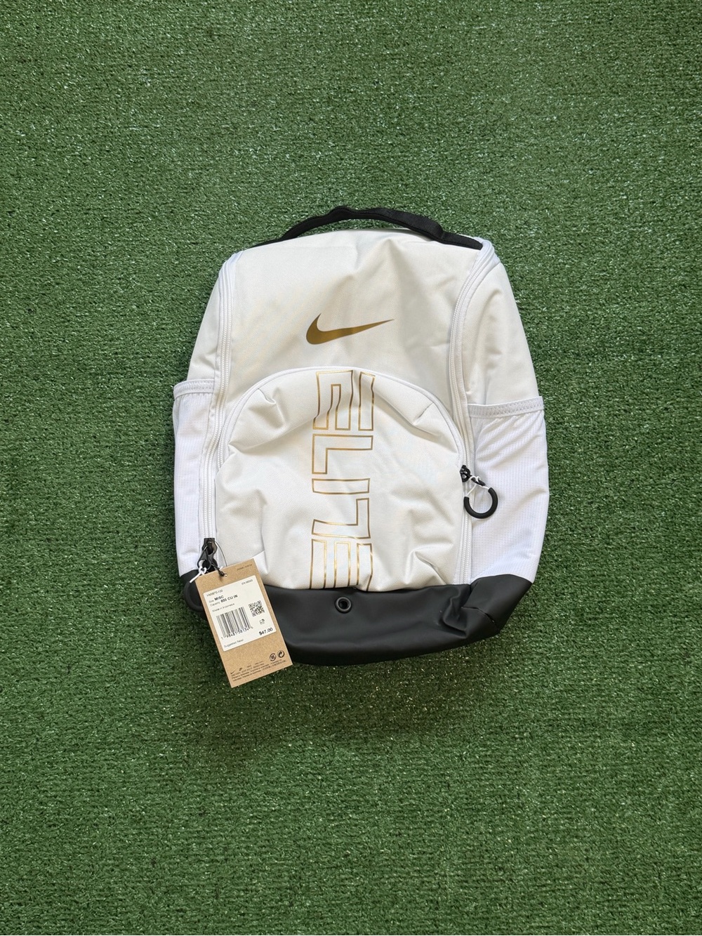 Nike Elite Shoe Bag Training Gym Boot Bag White & Gold HM9970-100 New